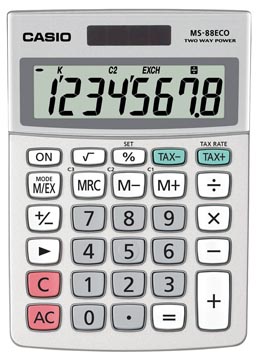 Bureaurekenmachine 8 cijfers ms-88eco casio
