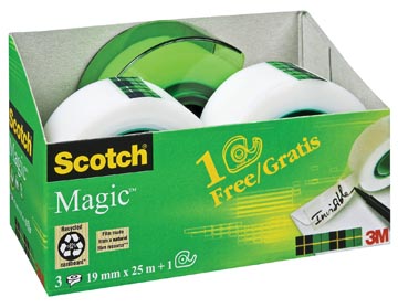 Scotch magic ruban adhesif 19mmx25 m + derouleur gratuit