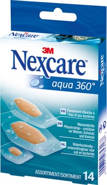 P.14 pleisters aqua 360° 3 formaten nexcare 3m
