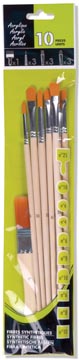 Set de 10 pinceaux de peinture acrylique