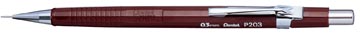 Pentel portemine pour mines de 0,3 mm, corps marron
