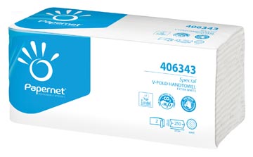 Papernet essuie-mains en papier Special, plié en V, 2 plis, 250 feuilles, extra blanc