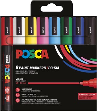 P.8 paintmarkers pc-5m assorti posca