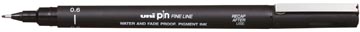 Uni Pin fineliner, pointe ronde, 0,6 mm, noir