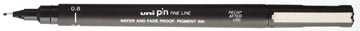 Uni Pin fineliner, pointe ronde, 0,8 mm, noir