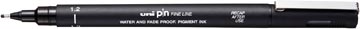 Uni Pin fineliner, pointe ronde, 1,2 mm, noir