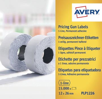 D.10 rollen x 1500 etiketten permanent voor prijstang 12 x 26 mm wit avery