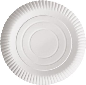 Bord "pure", rond, wit, diameter 26 cm, uit karton, pak van 100 stuks