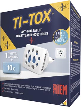 Riem Ti-Tox anti-moustique starter kit, 1 évaporateur électrique + 10 tablettes