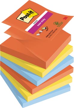 P.6 post-it super sticky z-notes playful r330-6ss-play 76 x 76 mm assorti