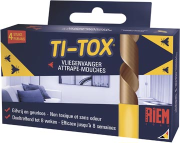 Riem Ti-Tox ruban adhésif anti-mouches, 4 pièces