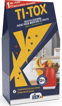 Riem Ti-Tox piège à mouches des fruits, 1 piège + 3 recharges