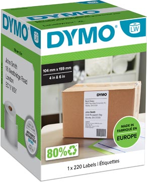 Rouleau 220 etiquettes 104 x 159 mm blanc dymo