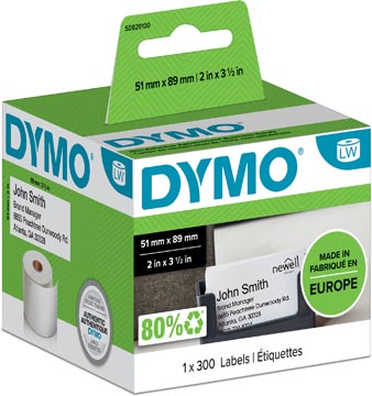 Rouleau 300 etiquettes 51 x 89mm blanc dymo