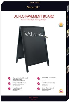 Securit panneaux-trottoir Woody noir ft 55 x 85 cm