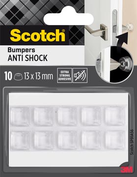 3M butées adhésives, ft 13 x 13 mm, transparent, blister de 10 pièces