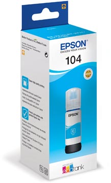 Epson bouteilles d'encre 104, 7.500 pages, OEM C13T00P240, cyan