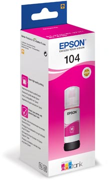 Epson bouteilles d'encre 104, 7.500 pages, OEM C13T00P340, magenta