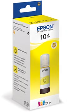 Epson bouteilles d'encre 104, 7.500 pages, OEM C13T00P440, jaune