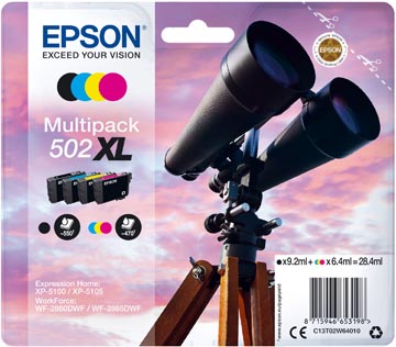 Epson cartouche d'encre 502XL, 470 - 550 pages, OEM C13T02W64010, 4 couleurs