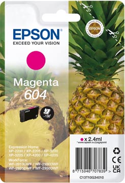 Epson cartouche d'encre 604, 130 pages, OEM C13T10G34010, magenta