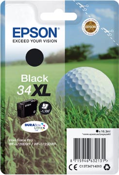 Epson cartouche d'encre 34XL, 1.100 pages, OEM C13T34714010, noir