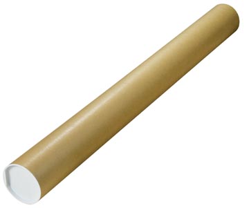 Verzendkoker met witte sluitdop 1000 x 100 mm bruin