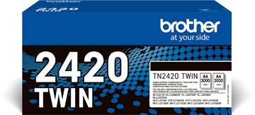 Brother toner, 3.000 pages, OEM TN-2420TWIN, noir, paquet de 2 pièces