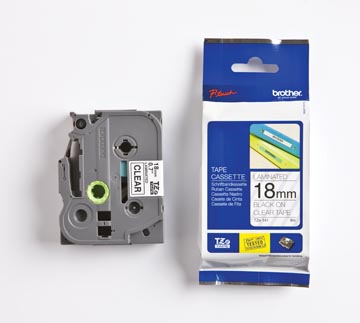 Tape brother tze 18mm noir sur transparant