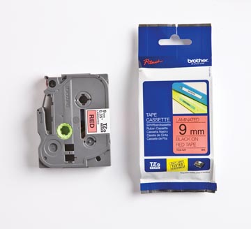 Brother TZe ruban pour P-Touch 9 mm, noir sur rouge