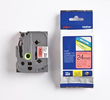 Tape brother tze 24mm noir sur rouge