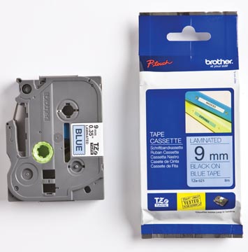 Tape brother tze 9mm noir sur bleu