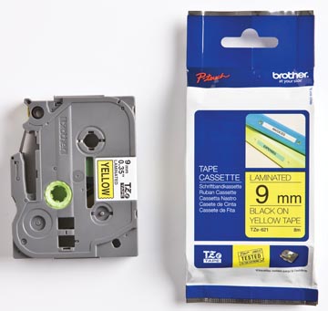 Tape brother tze 9mm noir sur jaune