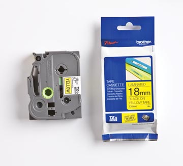 Tape brother tze 18mm noir sur jaune