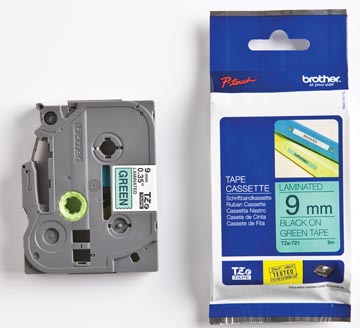 Tape brother tze 9mm noir sur vert
