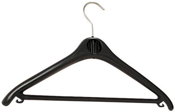 P.20 kledinghangers plastiek zwart unilux