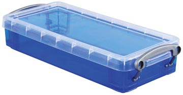 Opbergdoos 0,55l 220 x 100 x 40 mm transparant blauw really useful box 