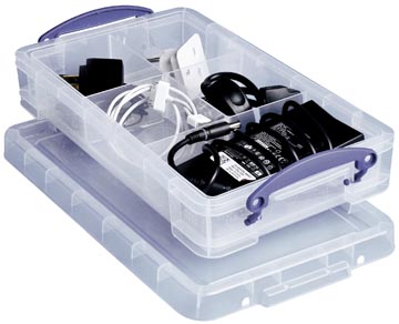 Opbergdoos met divider met 5 vakken 2,5l 340 x 200 x 70 mm transparant really usefull box
