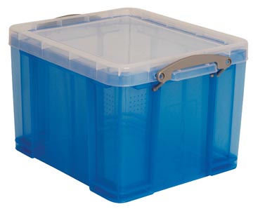 Boite de rangement 35l transparent bleu really useful box