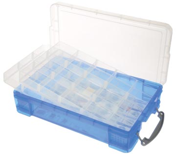 Boite de rangement 4l transparent bleu really useful box