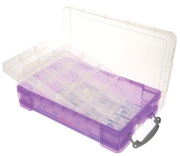 Boite de rangement 4l transparent pourpre really useful box