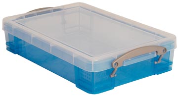 Really Useful Box boîte de rangement 4 litres, bleu transparent
