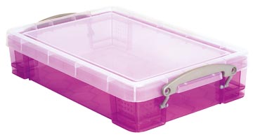 Boite de rangement 4l 395 x 255 x 88 mm transparent pourpre really useful box