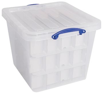 Really Useful Box boîte de rangement, 60 l, avec insert, transparent