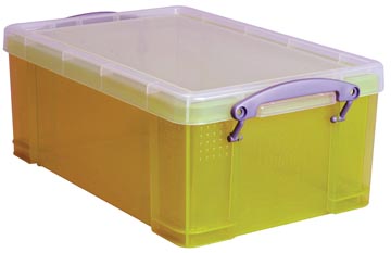 Boite de rangement 9l transparent jaune really useful box