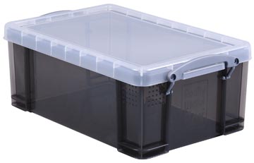 Boite de rangement 9l transparent noir really useful box