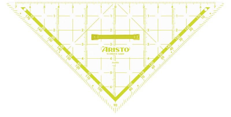 Geodriehoek met greep 80 cm voor schoolbord aristo