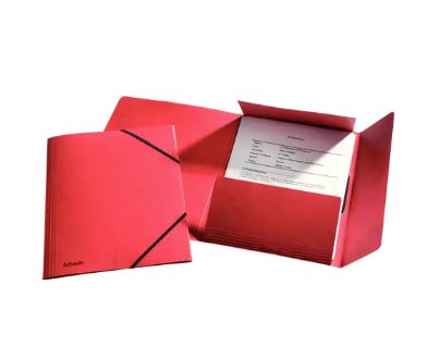 D.25 map met kleppen en elastieken a4 rood esselte