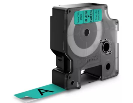 Dymo d1 tape 19mm x 7m zwart op groen