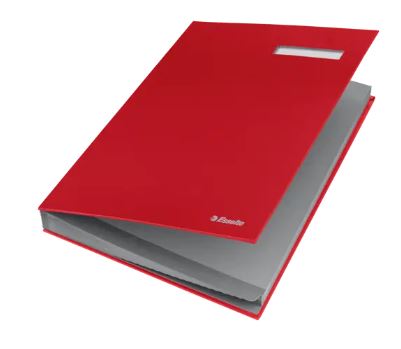 Handtekenmap pp 20 vakken folio rood esselte